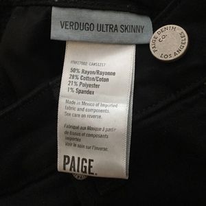 PAIGE Jeans - Paige Black Verdugo Ultra Skinny SZ 27 PAIGE Jeans - Paige Black Verdugo Ultra Skinny SZ 27